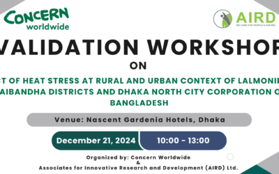 Validation workshop on “Effect of Heat Stress at Rural and Urban Context of Lalmonirhat, Gaibandha, and Dhaka (North) District of Bangladesh